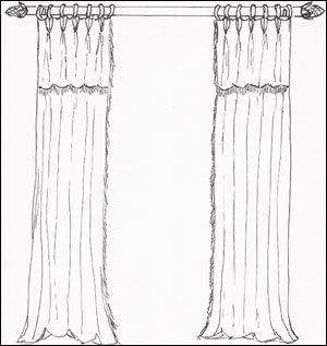 Pinch Pleated with attached Valance